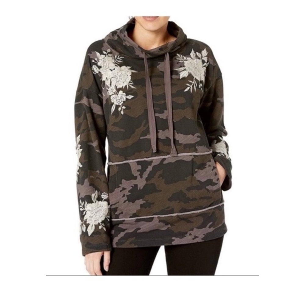 Johnny‎ Was Camo Embroidered Pullover L H12